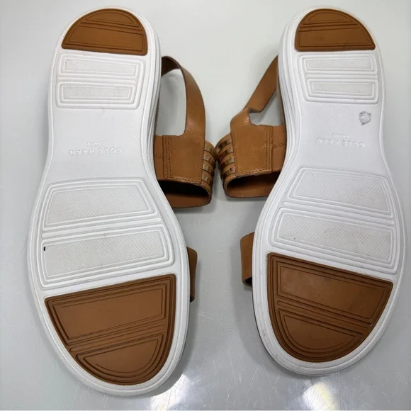 Cole Haan OriginalGrand Brown Gold Leather Slingback Sandals Size 8.5 - Picture 9 of 12